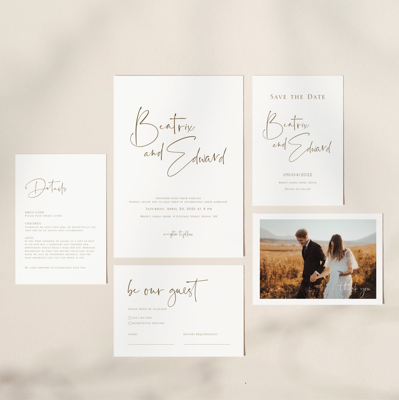 Simple Wedding Invitation Suite