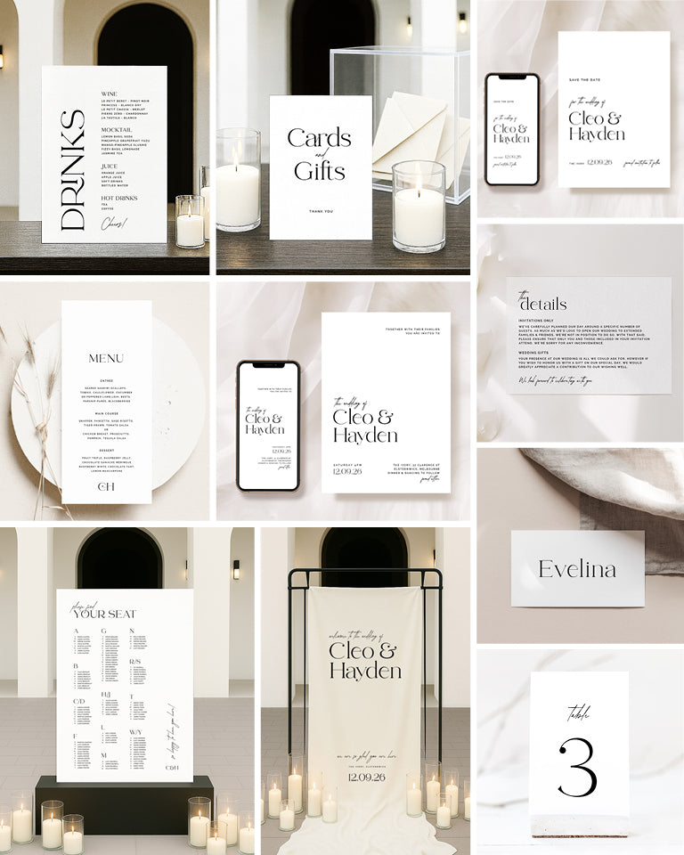 10 Simple Wedding Invitation & Signage Templates