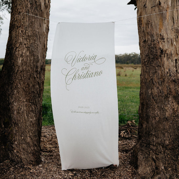 Victoria - Linen Welcome Sign