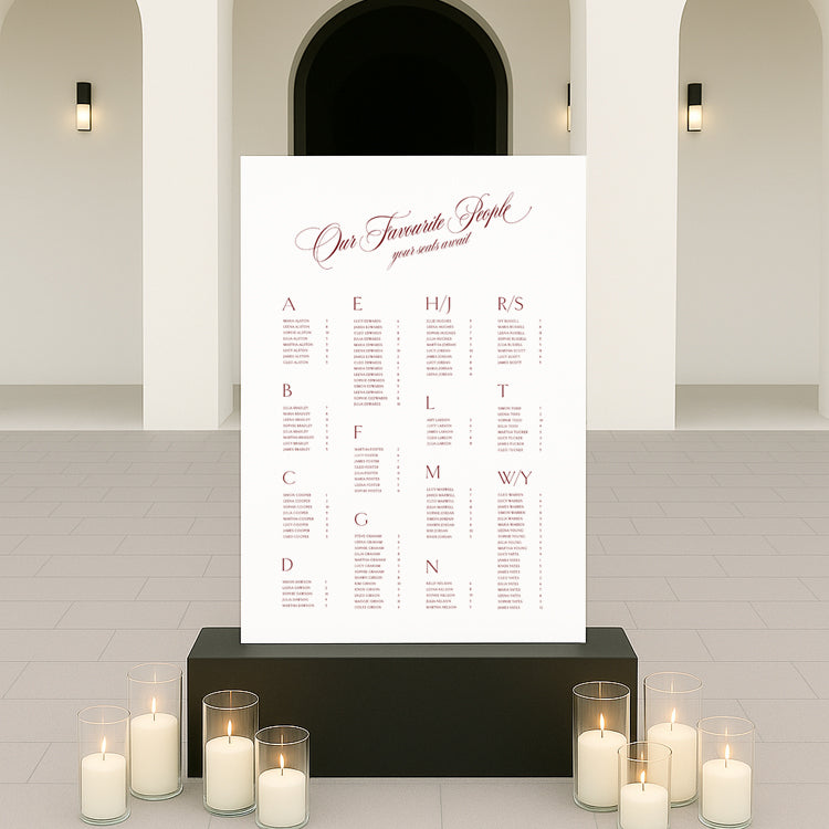 Victoria - Wedding Seating Chart
