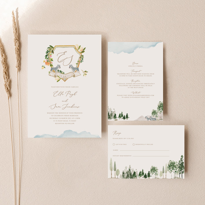 Watercolour Wedding Details Card Template