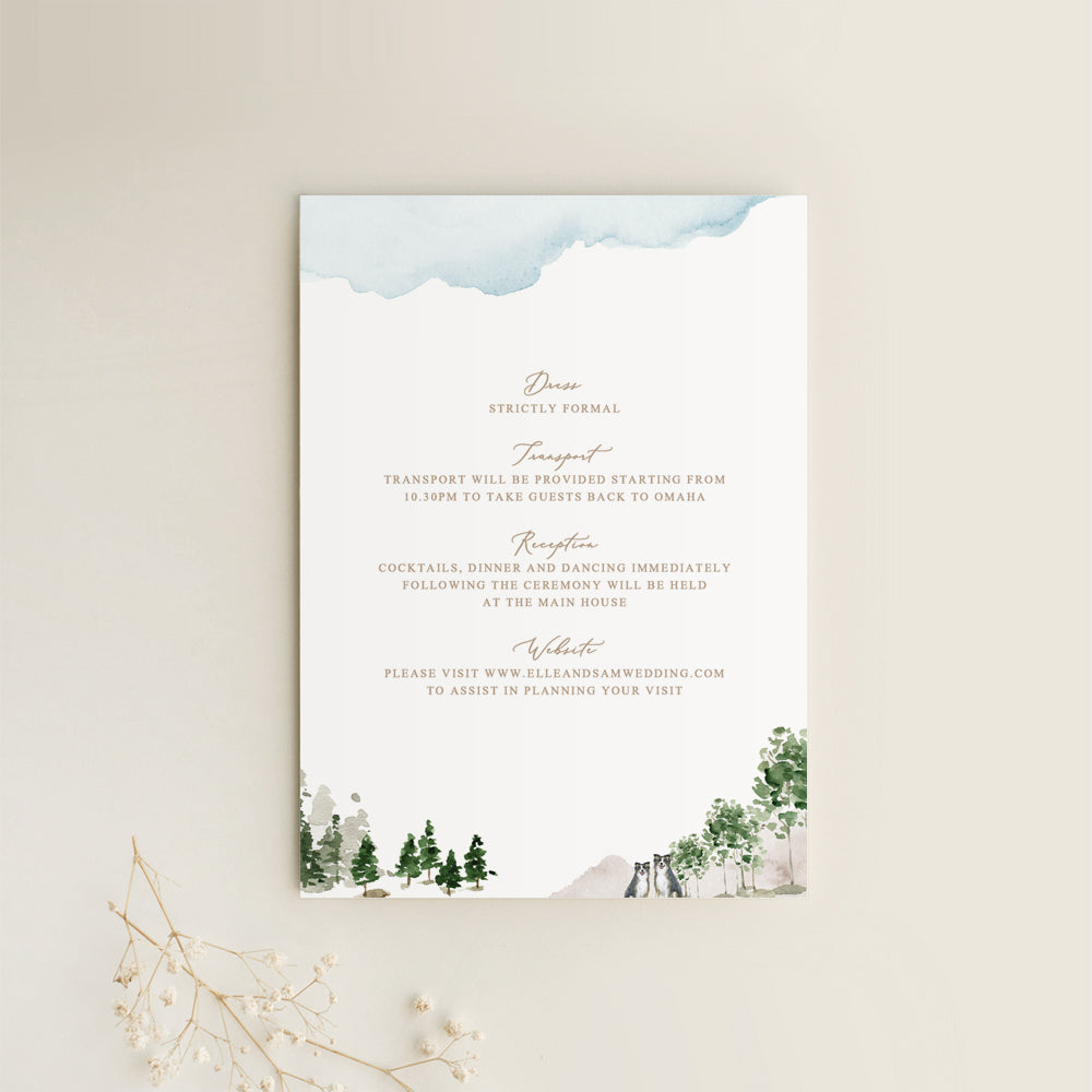 Watercolour Wedding Details Card Template