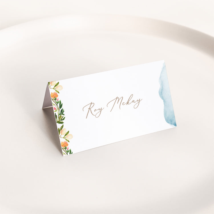 Watercolour Wedding Place Card Template