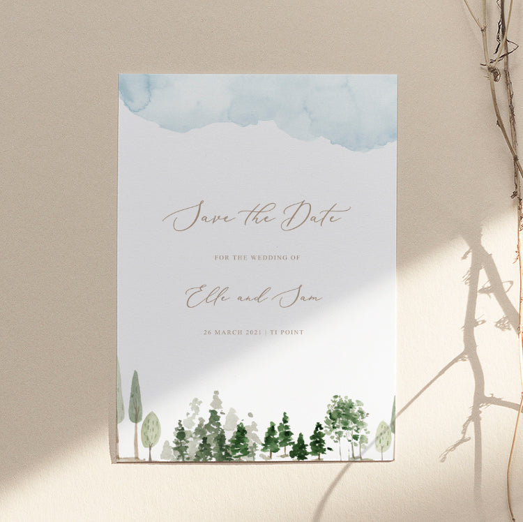 Watercolour Wedding Save The Date Card Template