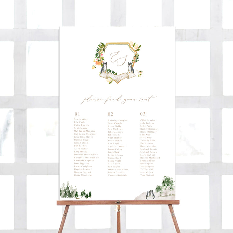 Watercolour Wedding Seating Plan Template