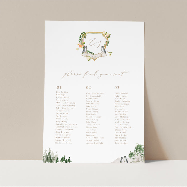 Watercolour Wedding Seating Plan Template