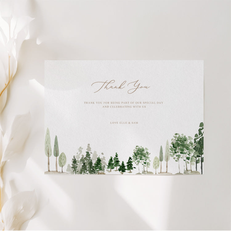 Watercolour Wedding Thank You Card Template