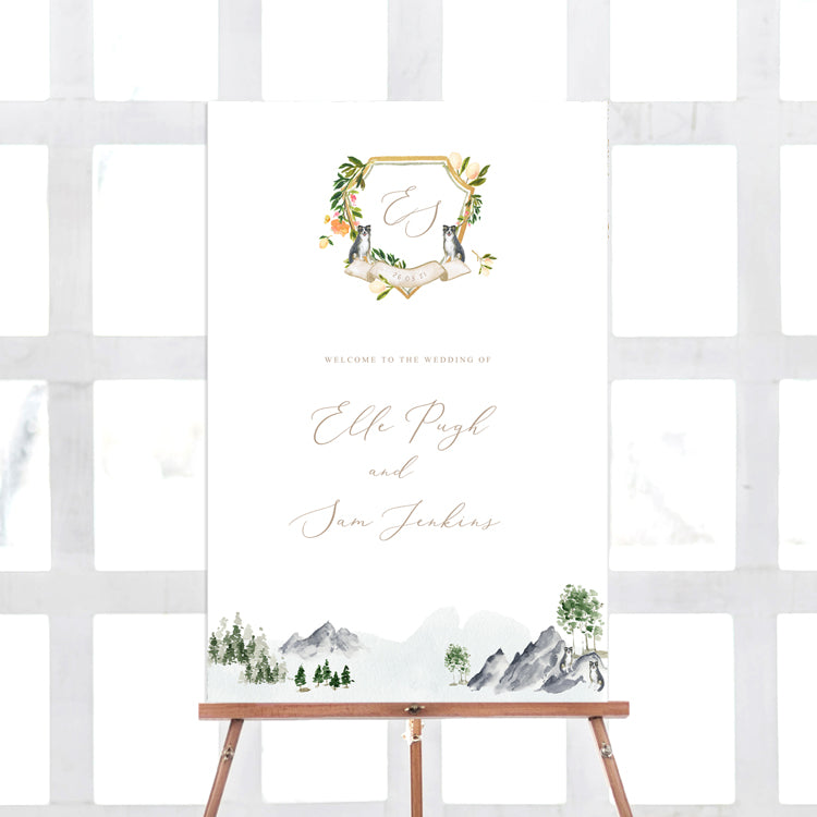 Watercolour Wedding Welcome Sign Template