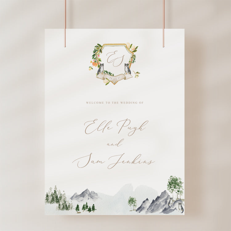 Watercolour Wedding Welcome Sign Template