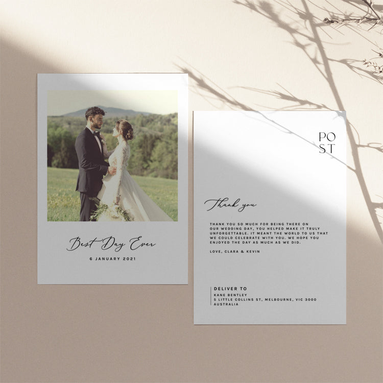 Wedding Photo Thank You Postcard Template