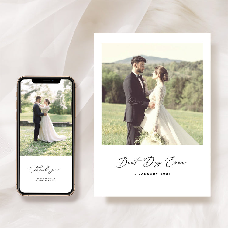 Wedding Photo Thank You Postcard Template