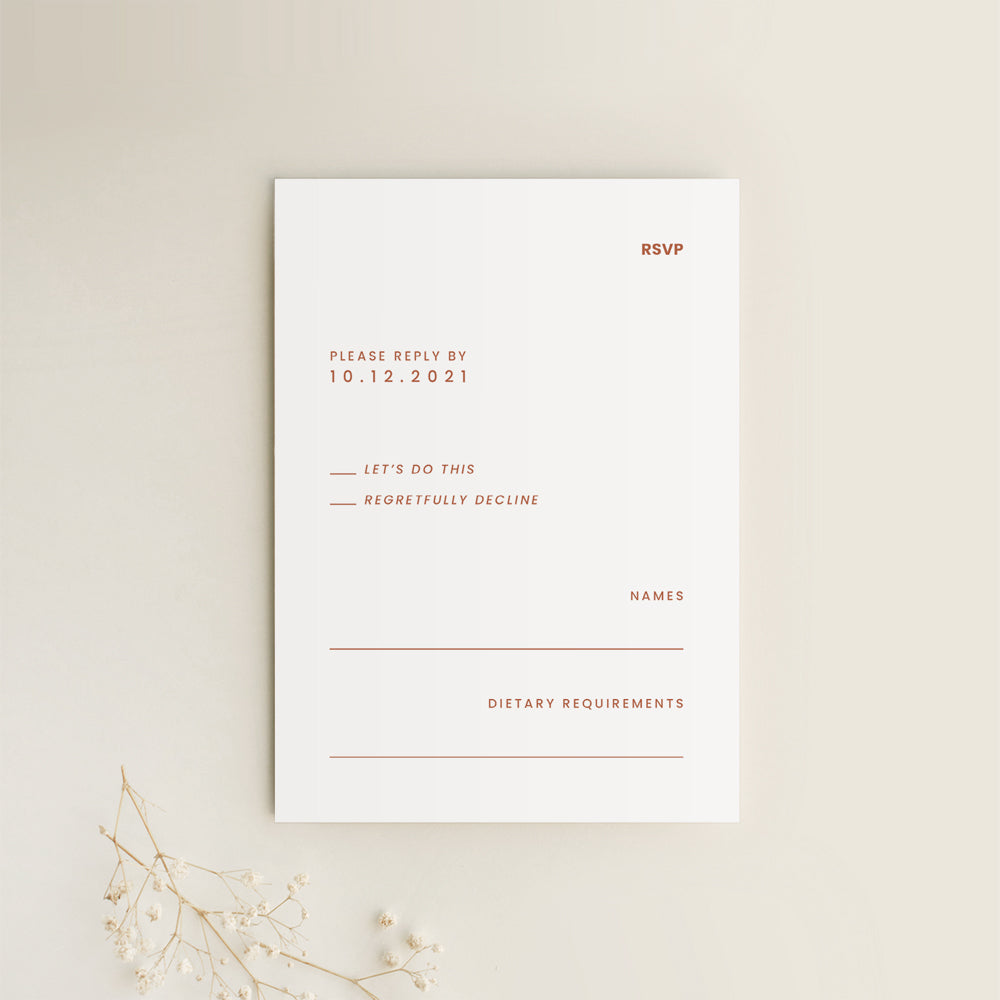 Minimal Wedding RSVP Card Template