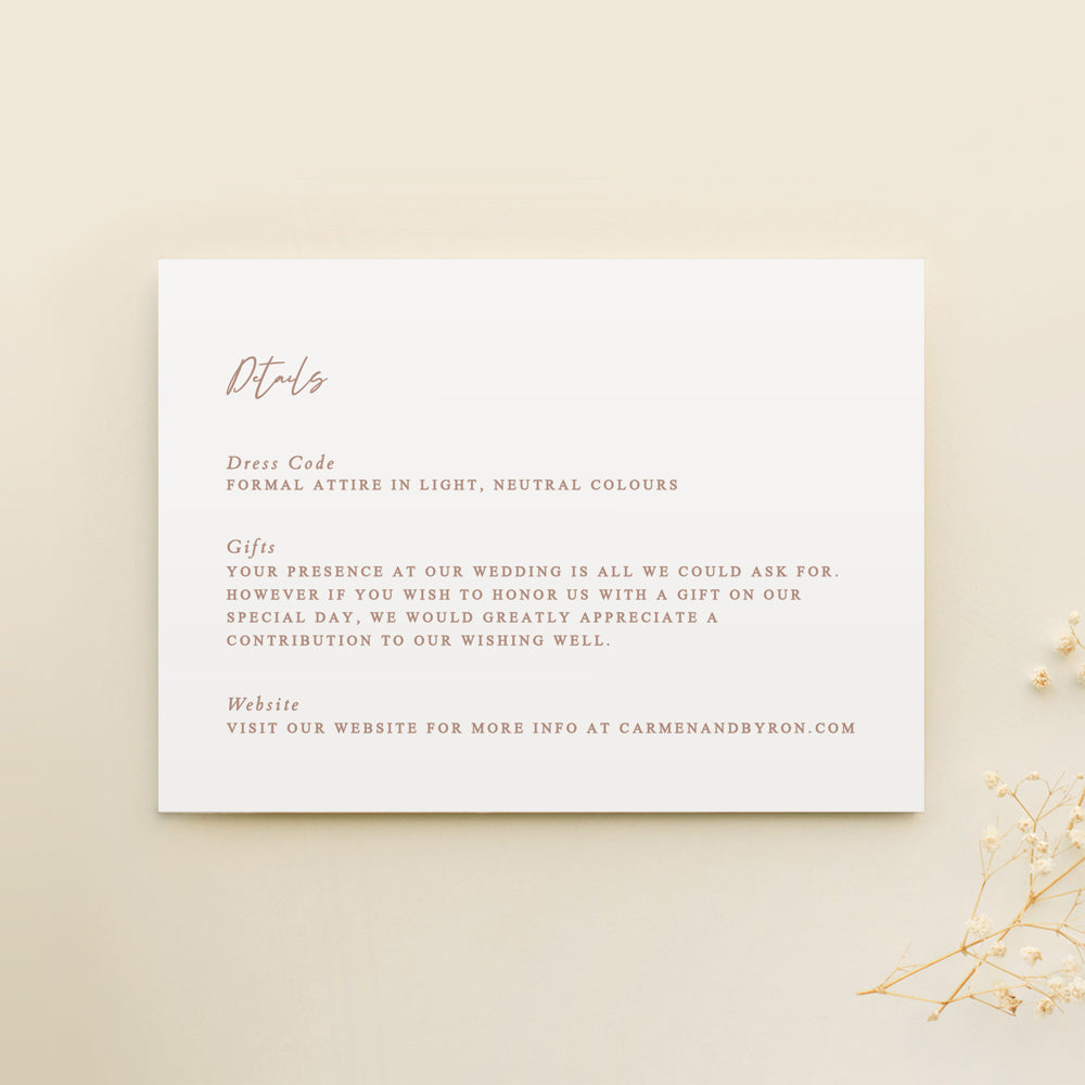 Boho Wedding Details Card Template