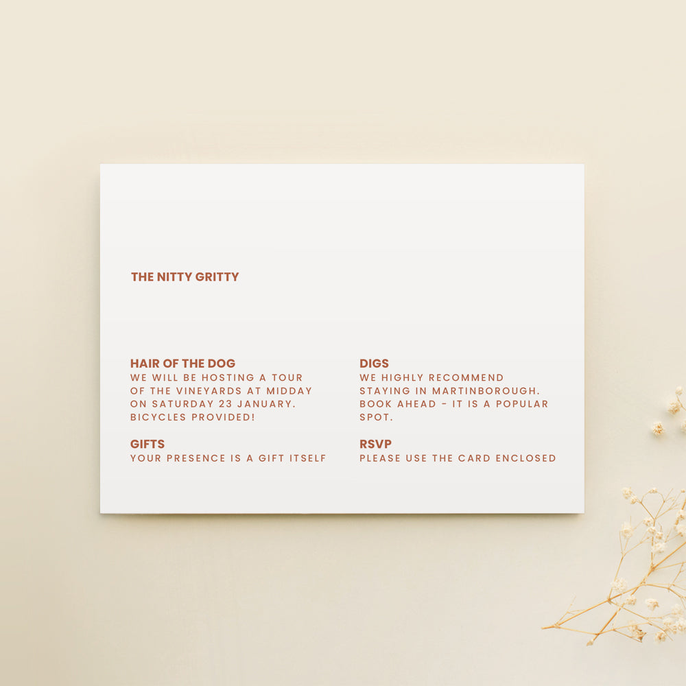 minimal wedding detail cards