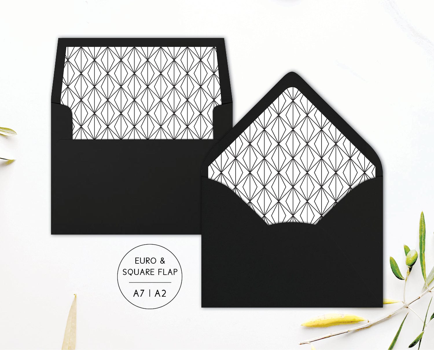 Art Deco Wedding Envelope Liner Template