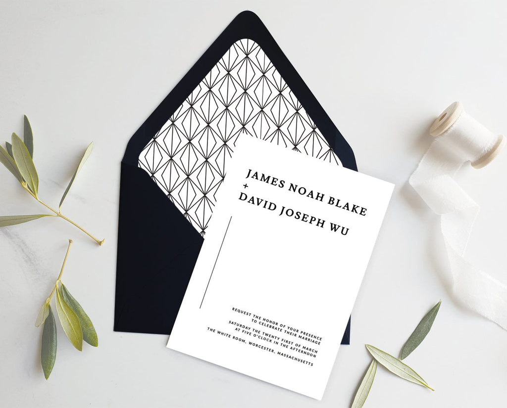 Art Deco Wedding Envelope Liner Template