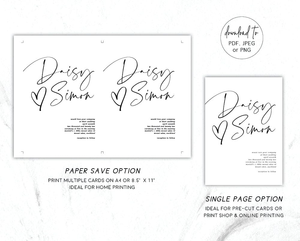 Black and White Wedding Invitation Suite