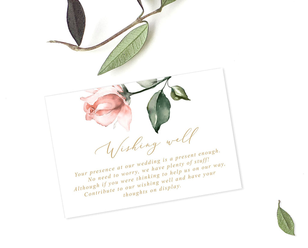 Blush Floral Wishing Well Card Template