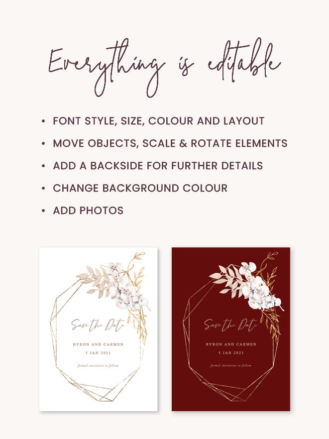 Bohemian Wedding Save The Date Card Template