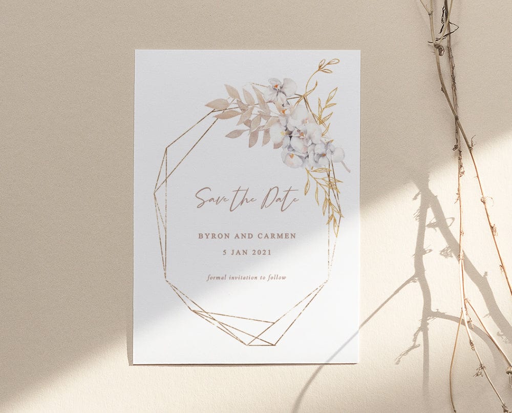 Bohemian Wedding Save The Date Card Template