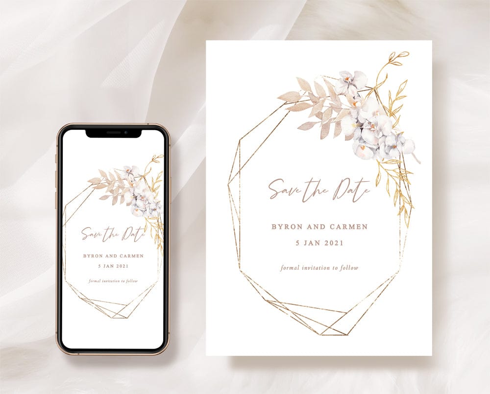 Bohemian Wedding Save The Date Card Template