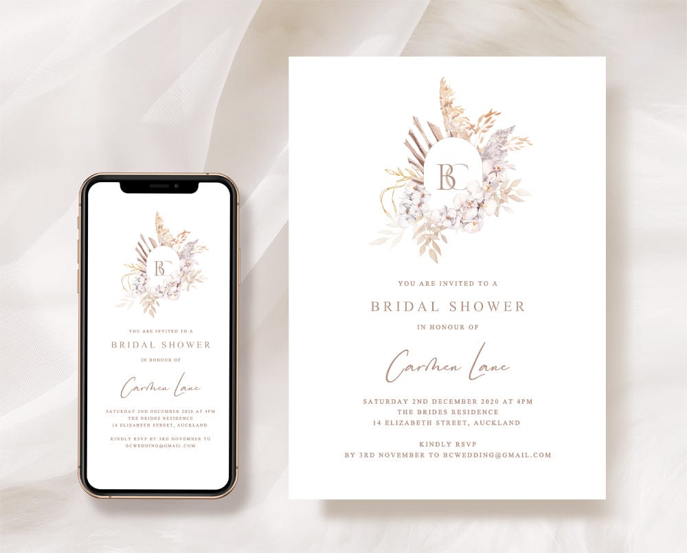 Boho Bridal Shower Invitation Template