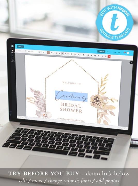 Boho Bridal Shower Welcome Sign Template