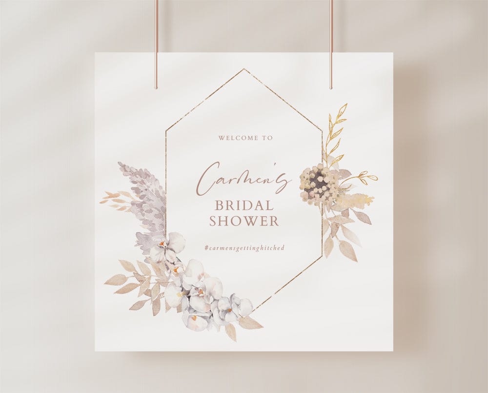 Boho Bridal Shower Welcome Sign Template