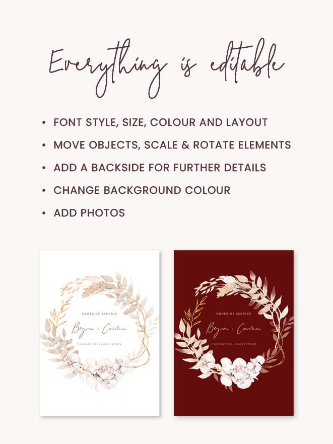 Boho Wedding Folded Ceremony Program Template