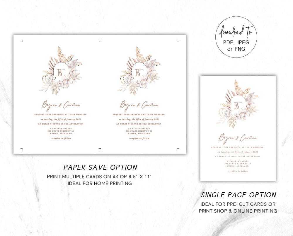 Boho Wedding Invitation Set