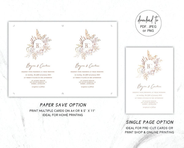 Boho Wedding Invitation Set - Designer Cards – TimberWink Studio AU