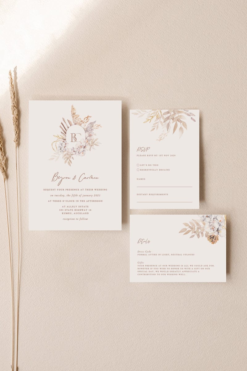 boho wedding invitation 