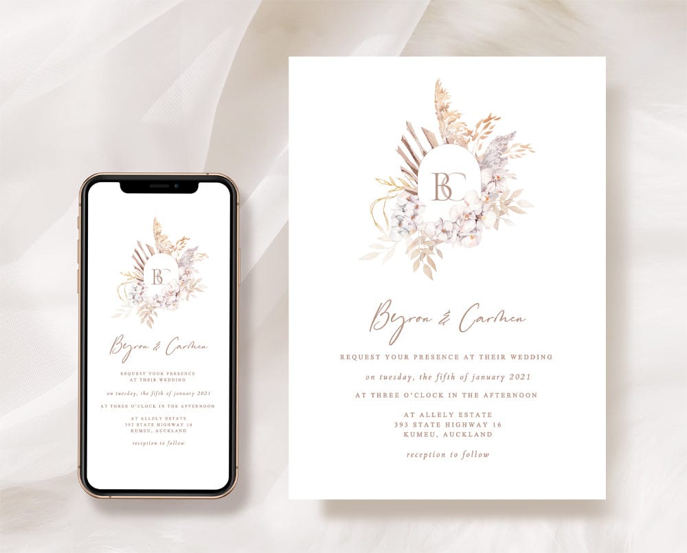 Boho Wedding Invitation Set