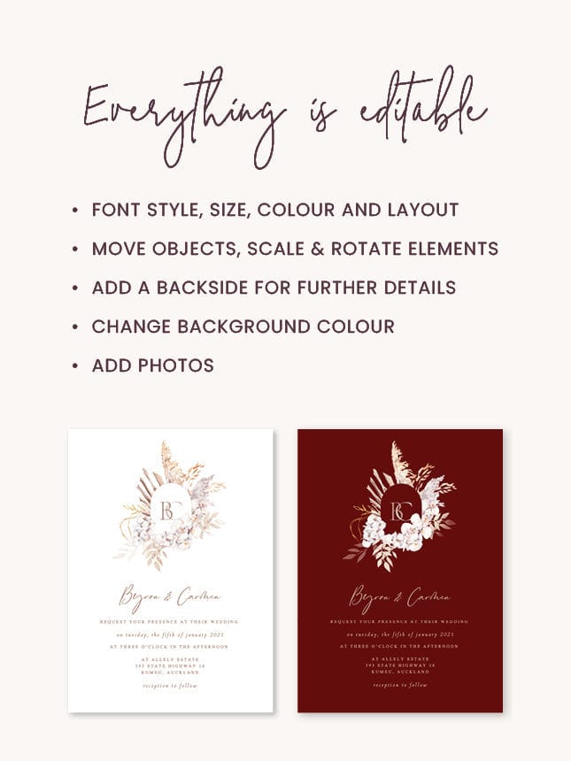 Boho Wedding Invitation Suite