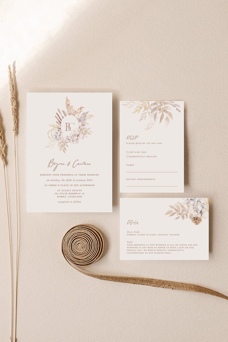 Boho Wedding Invites