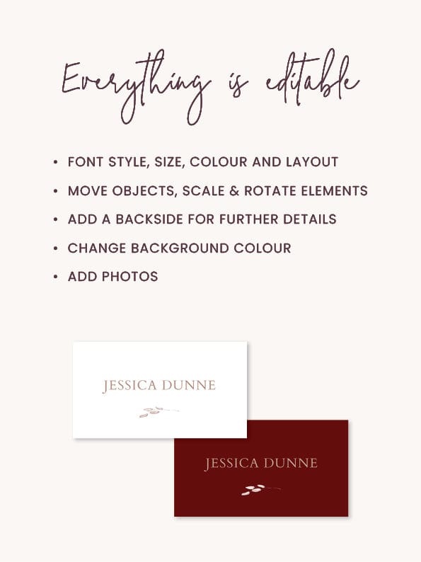 Boho Wedding Name Card Template