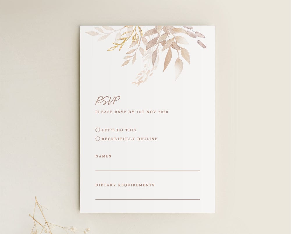 boho wedding RSVP card