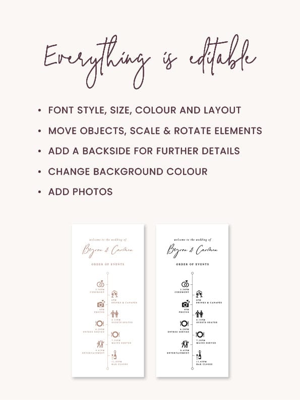 Boho Wedding Schedule Template