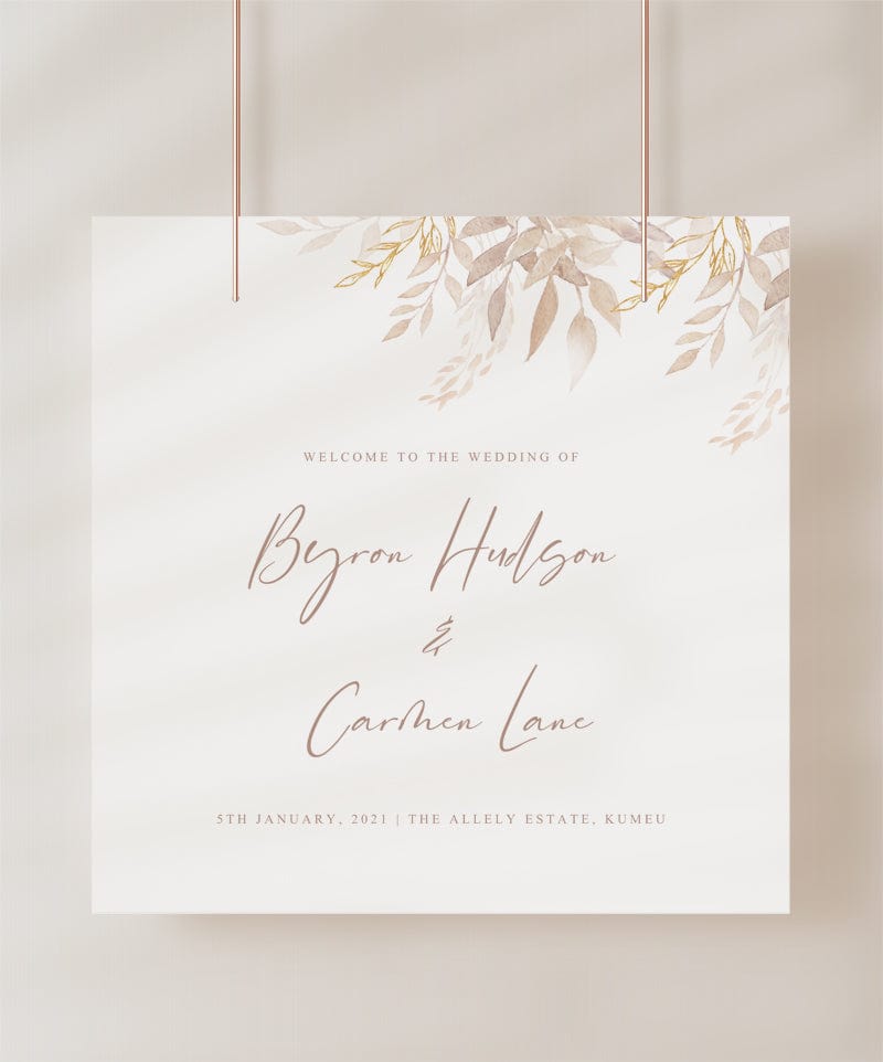 Boho Wedding Welcome Sign Template