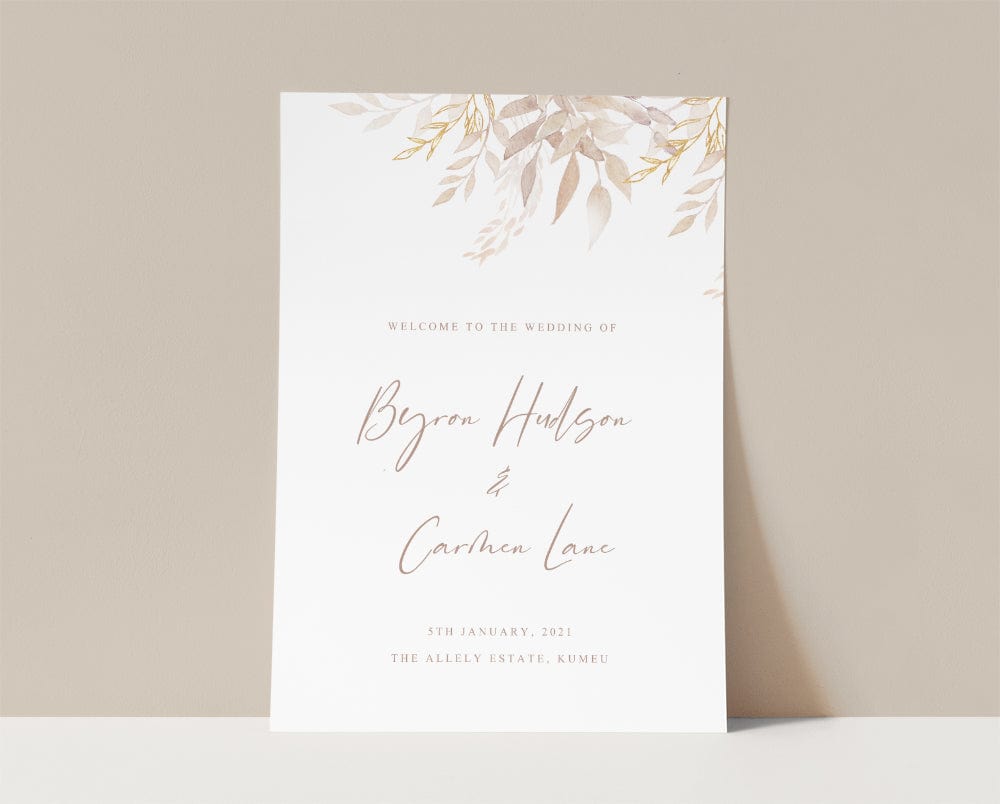 Boho Wedding Welcome Sign Template