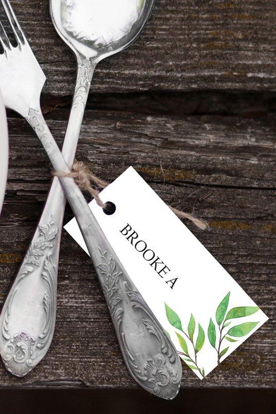 Botanical Wedding Place Card Printable Template