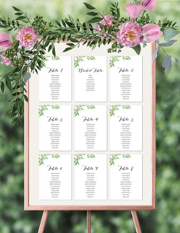 Botanical Wedding Seating Plan Printable Template
