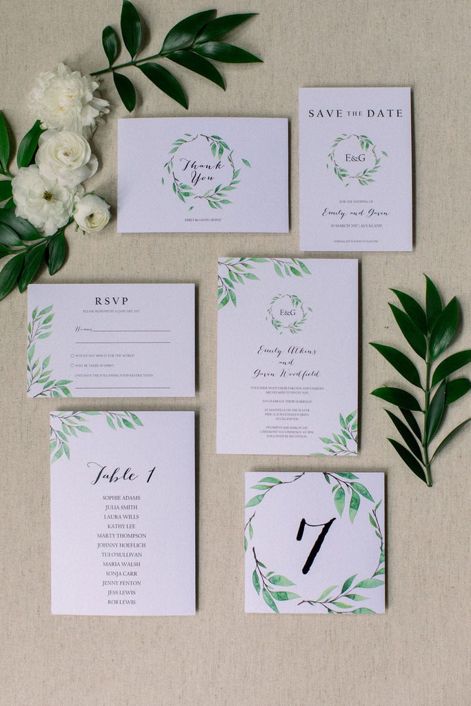 Botanical Wedding Thank You Card Template