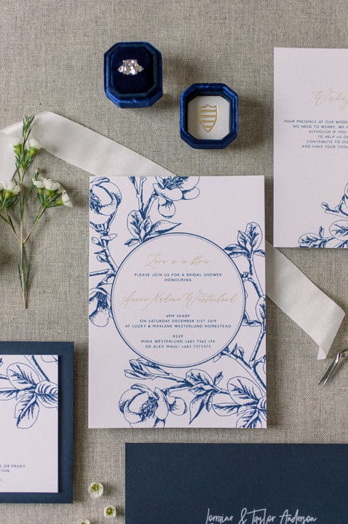 navy blue wedding invitations