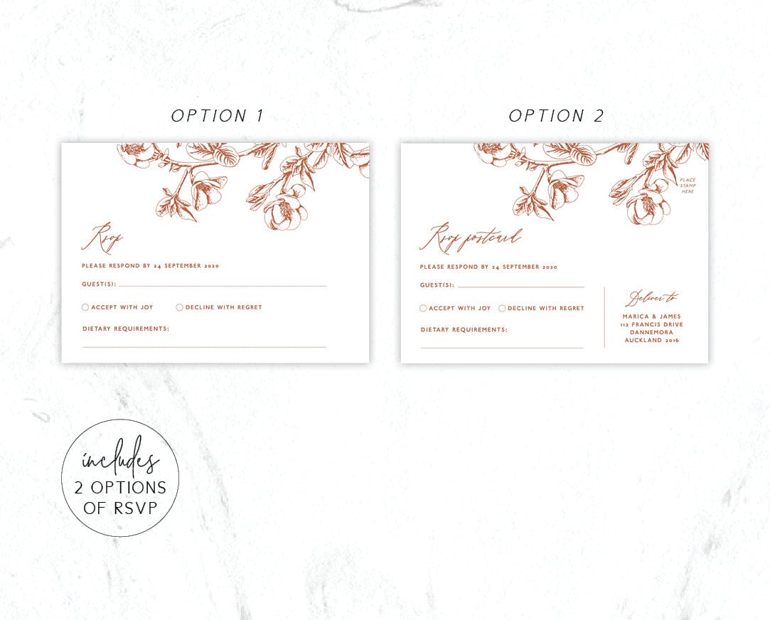 Cherry Blossom Wedding Invitation Set