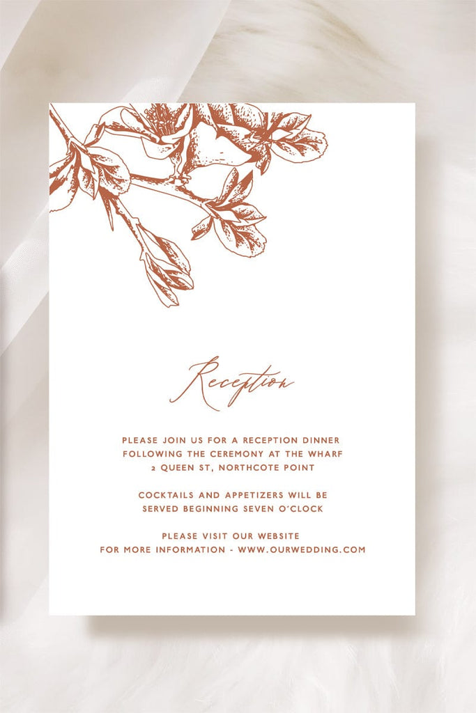 Cherry Blossom Wedding Reception Invitation Card