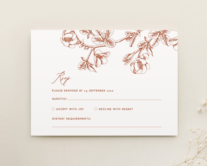 Cherry Blossom Wedding RSVP Card