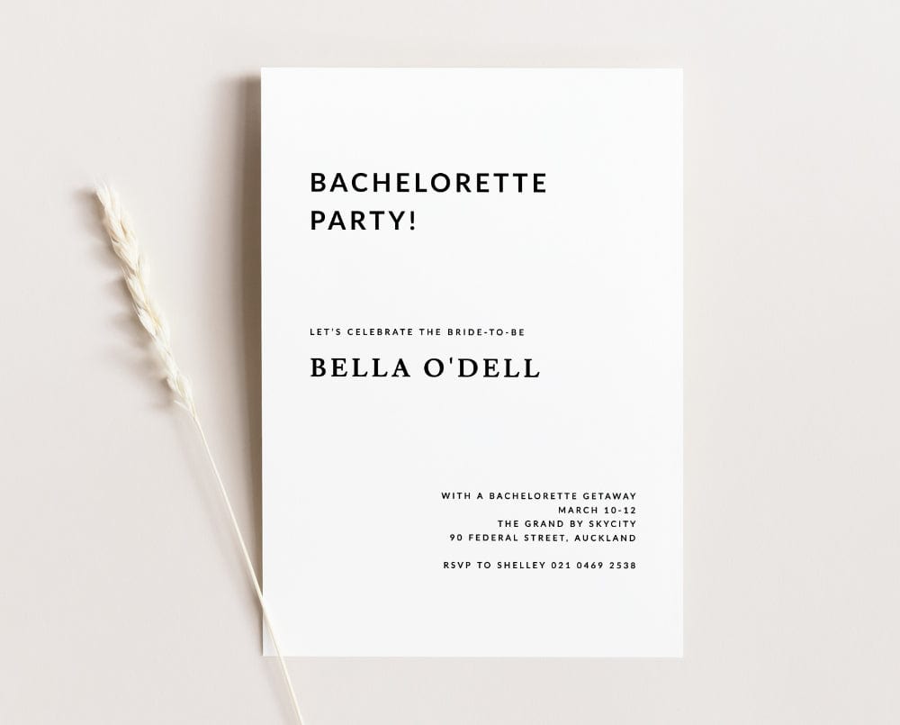 Elegant Bachelorette Party Invitation Card