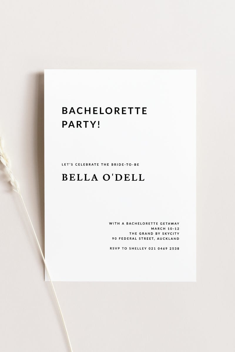 Elegant Bachelorette Party Invitation Card