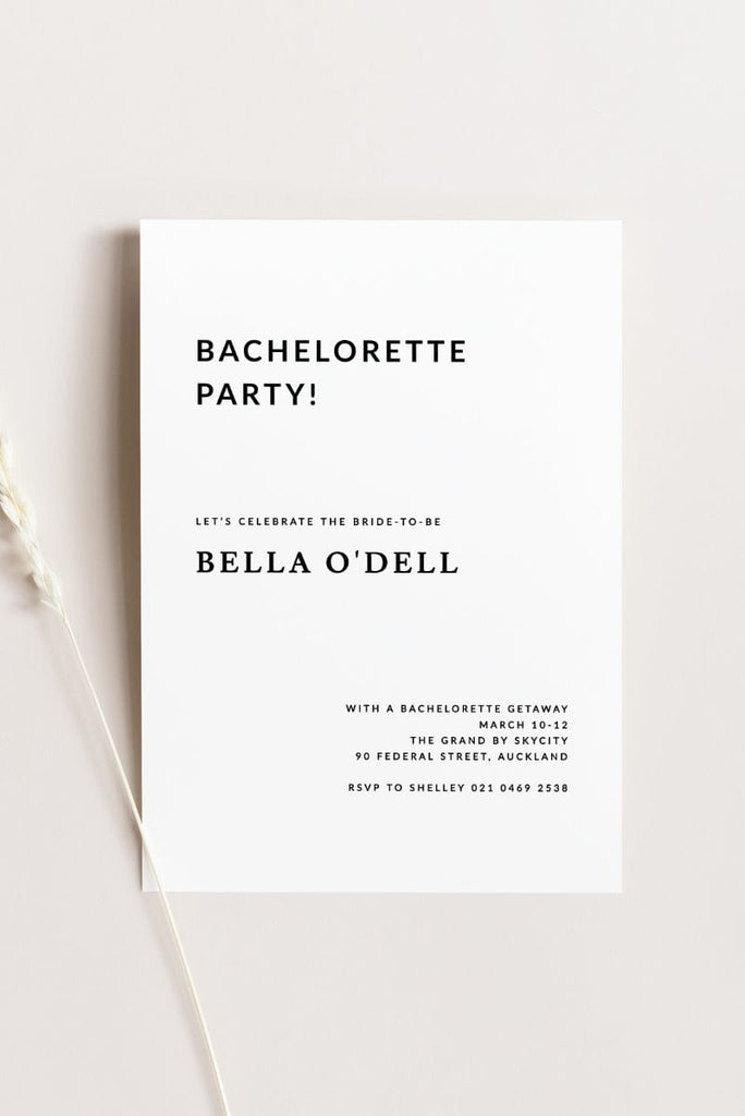 Elegant Bachelorette Party Invitation Card